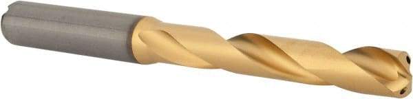 Kennametal - 10.5mm 140° Solid Carbide Jobber Drill - Multilayer TiAlN Finish, Right Hand Cut, Spiral Flute, Straight Shank, 118mm OAL, Standard Point - Americas Industrial Supply
