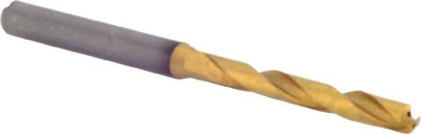 Kennametal - #11 140° Solid Carbide Jobber Drill - Multilayer TiAlN Finish, Right Hand Cut, Spiral Flute, Straight Shank, 82mm OAL, Standard Point - Americas Industrial Supply