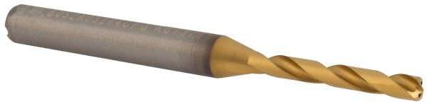 Kennametal - #30 140° Solid Carbide Jobber Drill - Multilayer TiAlN Finish, Right Hand Cut, Spiral Flute, Straight Shank, 66mm OAL, Standard Point - Americas Industrial Supply
