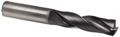 Kennametal - 21mm 180° Spiral Flute Solid Carbide Screw Machine Drill Bit - Multilayer TiAlN Finish, Right Hand Cut, 86mm Flute Length, 141mm OAL, Flat-Bottom Point, Straight Shank, Through Coolant - Americas Industrial Supply