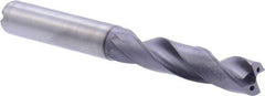 Kennametal - 3/8" 180° Spiral Flute Solid Carbide Screw Machine Drill Bit - Multilayer TiAlN Finish, Right Hand Cut, 47mm Flute Length, 89mm OAL, Flat-Bottom Point, Straight Shank, Through Coolant - Americas Industrial Supply