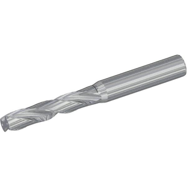 Kennametal - 8mm 180° Spiral Flute Solid Carbide Screw Machine Drill Bit - Multilayer TiAlN Finish, Right Hand Cut, 41mm Flute Length, 79mm OAL, Flat-Bottom Point, Straight Shank, Through Coolant - Americas Industrial Supply