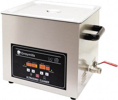 Graymills - Bench Top Water-Based Ultrasonic Cleaner - 4 Gal Max Operating Capacity, 304 Stainless Steel Tank, 330.2mm High x 14" Long x 13" Wide, 120 Input Volts - Americas Industrial Supply