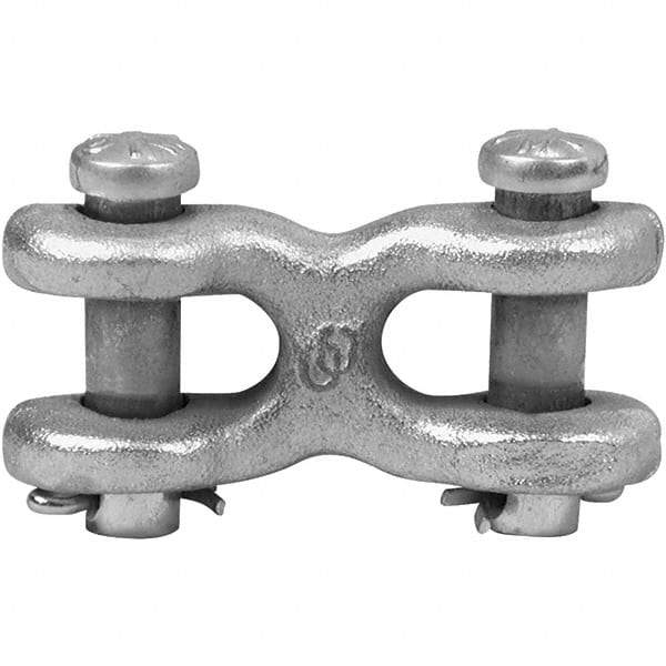 Campbell - Zinc Plated Forged Steel Double Clevis Link - 3/8" Diameter, 5,400 Lb Load Limit - Americas Industrial Supply