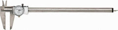 TESA Brown & Sharpe - 0" to 12" Range, 0.001" Graduation, 0.1" per Revolution, Dial Caliper - White Face, 2.5" Jaw Length, Accurate to 0.02mm/0.03mm - Americas Industrial Supply