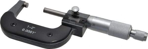 Value Collection - 1 to 2" Range, 0.0001" Graduation, Mechanical Outside Micrometer - Ratchet Stop Thimble, Digital Counter - Americas Industrial Supply