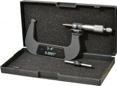 Value Collection - 3 to 4" Range, 0.0001" Graduation, Mechanical Outside Micrometer - Ratchet Stop Thimble, Digital Counter - Americas Industrial Supply