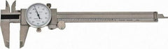 Value Collection - 0" to 6" Range, 0.001" Graduation, 0.1" per Revolution, Dial Caliper - White Face - Americas Industrial Supply
