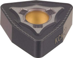 Kennametal - WNMG433 RP Grade KCK05 Carbide Turning Insert - TiCN/Al2O3 Finish, 80° Trigon, 1/2" Inscr Circle, 3/16" Thick, 3/64" Corner Radius - Americas Industrial Supply