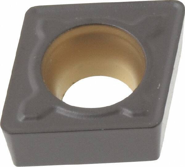 Kennametal - CCMT32.52 MF Grade KCM25 Carbide Turning Insert - TiN/TiCN/Al2O3 Finish, 80° Diamond, 3/8" Inscr Circle, 5/32" Thick, 1/32" Corner Radius - Americas Industrial Supply