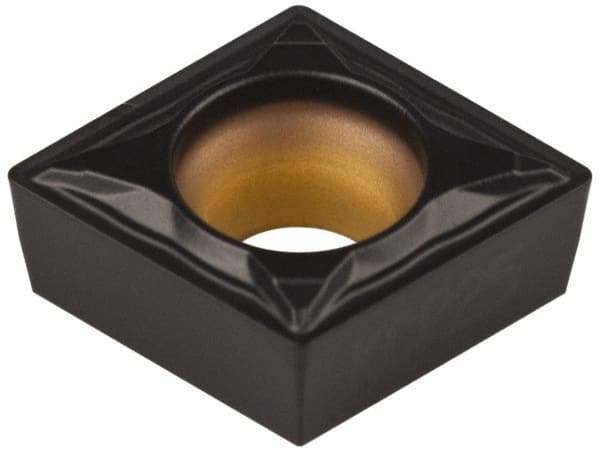 Kennametal - CCMT32.51 FP Grade KCP25 Carbide Turning Insert - TiCN/Al2O3 Finish, 80° Diamond, 3/8" Inscr Circle, 5/32" Thick, 1/64" Corner Radius - Americas Industrial Supply