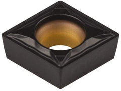 Kennametal - CCMT32.51 FP Grade KCP25 Carbide Turning Insert - TiCN/Al2O3 Finish, 80° Diamond, 3/8" Inscr Circle, 5/32" Thick, 1/64" Corner Radius - Americas Industrial Supply