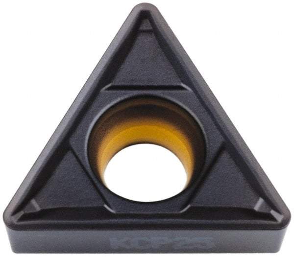 Kennametal - TCMT32.52 FP Grade KCP25 Carbide Turning Insert - TiCN/Al2O3 Finish, 60° Triangle, 3/8" Inscr Circle, 5/32" Thick, 1/32" Corner Radius - Americas Industrial Supply