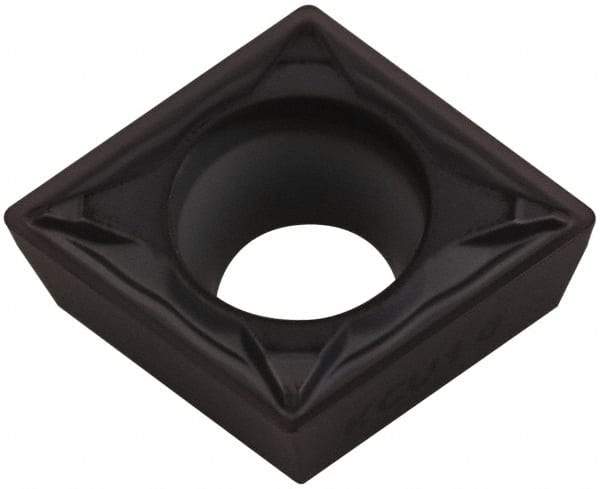 Kennametal - CPMT32.51 FP Grade KCU10 Carbide Turning Insert - TiAlN Finish, 80° Diamond, 3/8" Inscr Circle, 5/32" Thick, 1/64" Corner Radius - Americas Industrial Supply
