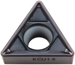 Kennametal - TCMT32.52 FP Grade KC5010 Carbide Turning Insert - TiAlN Finish, 60° Triangle, 3/8" Inscr Circle, 5/32" Thick, 1/32" Corner Radius - Americas Industrial Supply