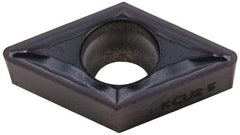 Kennametal - DCMT32.52 FP Grade KCU25 Carbide Turning Insert - TiAlN Finish, 55° Diamond, 3/8" Inscr Circle, 5/32" Thick, 1/32" Corner Radius - Americas Industrial Supply