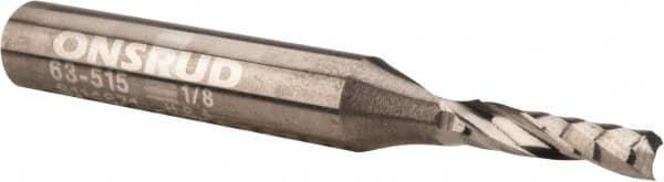 Onsrud - 1/8" Cutting Diam x 1/2" Length of Cut, 1 Flute, Upcut Spiral Router Bit - Uncoated, Right Hand Cut, Solid Carbide, 2" OAL x 1/4" Shank Diam, Single Edge - Americas Industrial Supply