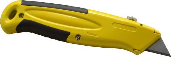 PHC - Retractable Utility Knife - 2-1/4" Blade, Yellow Zinc Handle, 5 Blades Included - Americas Industrial Supply