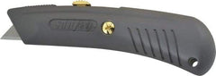 PHC - Retractable Utility Knife - 2-1/4" Blade, Gray Zinc Handle, 1 Blade Included - Americas Industrial Supply