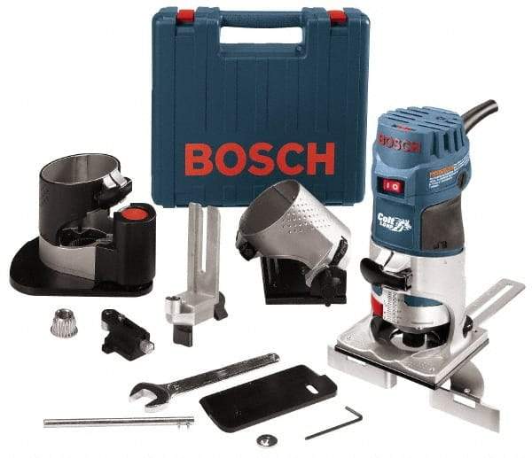 Bosch - Router Kits Router Type: Palm Grip Speed (RPM): 16000-35000 - Americas Industrial Supply