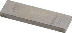 Mitutoyo - 0.107" Rectangular Steel Gage Block - Accuracy Grade 0, Includes Certificate of Inspection - Americas Industrial Supply