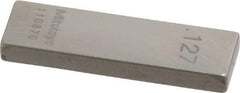 Mitutoyo - 0.127" Rectangular Steel Gage Block - Accuracy Grade 0, Includes Certificate of Inspection - Americas Industrial Supply