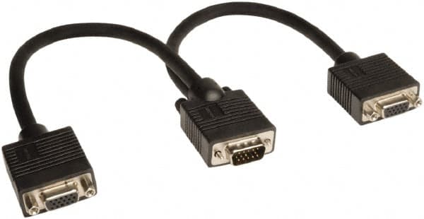 Tripp-Lite - 1' Long, HD15/HD15 Computer Cable - Black, Male, Female x Female - Americas Industrial Supply