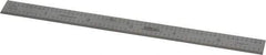 SPI - 6" Long, 1/100, 1/10" and 0.5, 1mm Graduation, Flexible Steel Rule - Decimal/Metric Graduation Style, 1/2" Wide, Silver, Satin Chrome Finish - Americas Industrial Supply