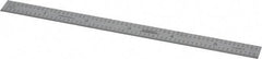 SPI - 6" Long, 1/50, 1/10" and 0.5, 1mm Graduation, Flexible Steel Rule - Decimal/Metric Graduation Style, 1/2" Wide, Silver, Satin Chrome Finish - Americas Industrial Supply