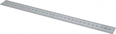 SPI - 12" Long, 0.5, 1mm Graduation, Rigid Steel Rule - Metric Graduation Style, 1" Wide, Silver, Satin Chrome Finish - Americas Industrial Supply