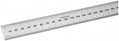 SPI - 18" Long, 0.5, 1mm Graduation, Rigid Steel Rule - Metric Graduation Style, 1-1/8" Wide, Silver, Satin Chrome Finish - Americas Industrial Supply