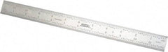 SPI - 12" Long, 1/64, 1/32, 1/16, 1/8" Graduation, Rigid Steel Rule - 4R Graduation Style, 1" Wide, Silver - Americas Industrial Supply