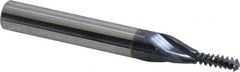 Accupro - #10-24 UNC, 0.12" Cutting Diam, 3 Flute, Solid Carbide Helical Flute Thread Mill - Internal Thread, 5/16" LOC, 2" OAL, 1/4" Shank Diam - Americas Industrial Supply