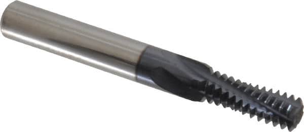 Accupro - 3/8-16 UNC, 0.285" Cutting Diam, 4 Flute, Solid Carbide Helical Flute Thread Mill - Internal Thread, 3/4" LOC, 2-1/2" OAL, 5/16" Shank Diam - Americas Industrial Supply