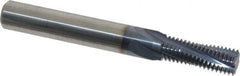 Accupro - 7/16-20 UNF, 0.335" Cutting Diam, 4 Flute, Solid Carbide Helical Flute Thread Mill - Internal Thread, 7/8" LOC, 3" OAL, 3/8" Shank Diam - Americas Industrial Supply