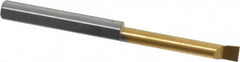 Accupro - 0.11" Min Bore Diam, 0.7" Max Bore Depth, 1/8 Shank Diam, Boring Bar - Right Hand Cut, Solid Carbide, TiN Finish - Exact Industrial Supply