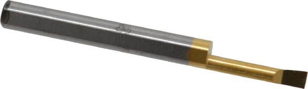 Accupro - 0.12" Min Bore Diam, 0.6" Max Bore Depth, 3/16 Shank Diam, Boring Bar - Right Hand Cut, Solid Carbide, TiN Finish - Exact Industrial Supply