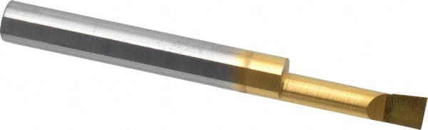 Accupro - 0.2" Min Bore Diam, 0.8" Max Bore Depth, 1/4 Shank Diam, Boring Bar - Right Hand Cut, Solid Carbide, TiN Finish - Exact Industrial Supply