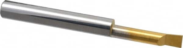 Accupro - 0.2" Min Bore Diam, 0.9" Max Bore Depth, 1/4 Shank Diam, Boring Bar - Right Hand Cut, Solid Carbide, TiN Finish - Exact Industrial Supply