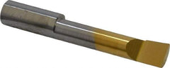 Accupro - 0.36" Min Bore Diam, 1.6" Max Bore Depth, 3/8 Shank Diam, Boring Bar - Right Hand Cut, Solid Carbide, TiN Finish - Exact Industrial Supply