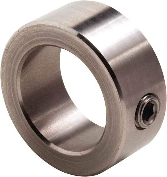 Climax Metal Products - 1/16" Bore, Stainless Steel, Set Screw Shaft Collar - 1/4" Outside Diam, 3/16" Wide - Americas Industrial Supply