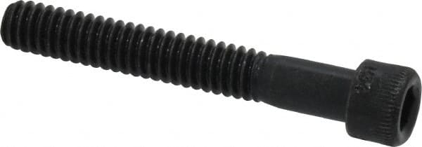 Made in USA - 1/4-20 UNC Hex Socket Drive, Socket Cap Screw - Alloy Steel, Black Oxide Finish, Partially Threaded, 1-3/4" Length Under Head - Americas Industrial Supply
