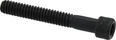 Made in USA - 1/4-20 UNC Hex Socket Drive, Socket Cap Screw - Alloy Steel, Black Oxide Finish, Partially Threaded, 1-3/4" Length Under Head - Americas Industrial Supply