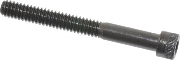 Made in USA - 1/4-20 UNC Hex Socket Drive, Socket Cap Screw - Alloy Steel, Black Oxide Finish, Partially Threaded, 2-1/4" Length Under Head - Americas Industrial Supply