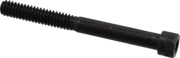 Made in USA - 1/4-20 UNC Hex Socket Drive, Socket Cap Screw - Alloy Steel, Black Oxide Finish, Partially Threaded, 2-1/2" Length Under Head - Americas Industrial Supply