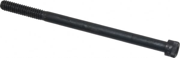Made in USA - 1/4-20 UNC Hex Socket Drive, Socket Cap Screw - Alloy Steel, Black Oxide Finish, Partially Threaded, 4" Length Under Head - Americas Industrial Supply