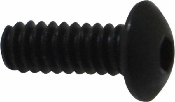 Holo-Krome - #4-40 UNC Hex Socket Drive, Button Screw - Alloy Steel, Black Oxide Finish, Fully Threaded, 5/16" Length Under Head - Americas Industrial Supply