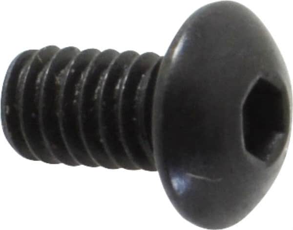 Holo-Krome - #8-32 UNC Hex Socket Drive, Button Screw - Alloy Steel, Black Oxide Finish, Fully Threaded, 5/16" Length Under Head - Americas Industrial Supply