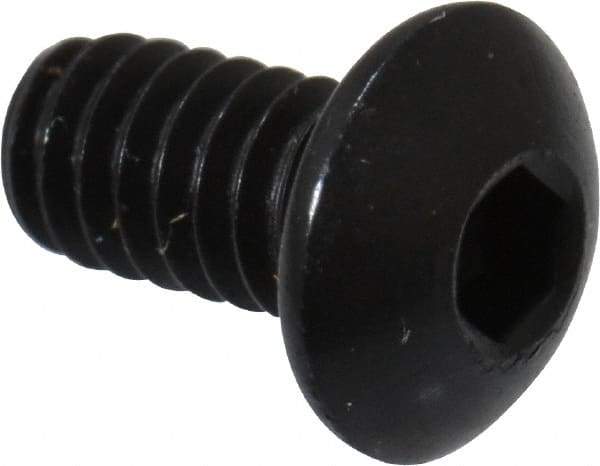 Holo-Krome - #5-40 UNC Hex Socket Drive, Button Screw - Alloy Steel, Black Oxide Finish, Fully Threaded, 1/4" Length Under Head - Americas Industrial Supply