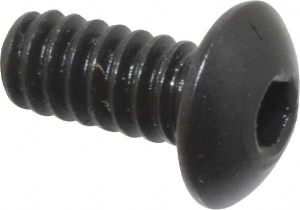 Holo-Krome - #6-32 UNC Hex Socket Drive, Button Screw - Alloy Steel, Black Oxide Finish, Fully Threaded, 5/16" Length Under Head - Americas Industrial Supply